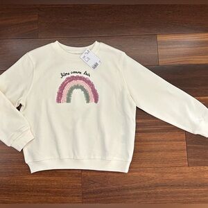 BNWT H&M Crewneck Sweatshirt with Pink & Green Rainbow Graphic